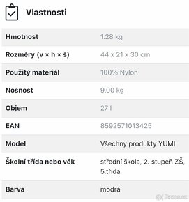 Školní studentský batoh modrý s puntíky TOPGAL - 4