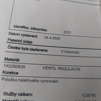 Ventil regulační klima kompresoru 1K0260839 - 4