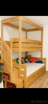 Patrová postel dřevěná,palanda - 4