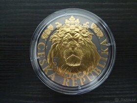 Stříbrná uncová investiční mince Český lev 2022 ruthenium - 4