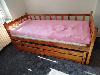 Praktická rozkládací postel z masivu (90x200 cm) s přistýlko - 4