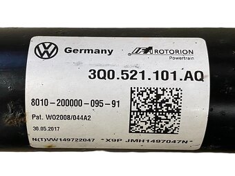 Kardan hřídel spojovací 3Q0521101AQ Škoda Superb 3 kombi 18 - 4