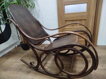 Starožitné houpací křeslo THONET - 4