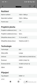 Projektor Optoma HD28e + 2m platno - 4