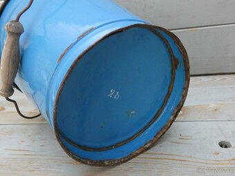 smaltovaný kbelík, modrý smalt - 4