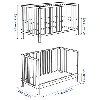 Postýlka IKEA GULLIVER + matrace, monitor – 1000 Kč - 4