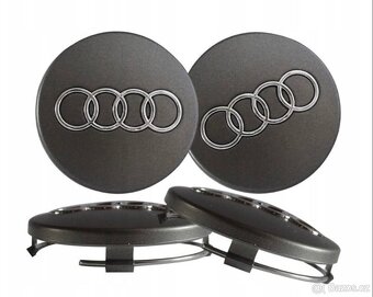 🔘 Středové krytky kol Audi – 68 mm stříbrné (OEM) - 4