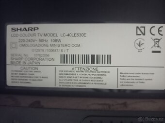 Sharp TV LC-40LE630E funkční díly - 4
