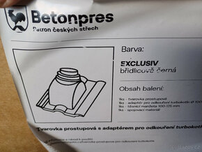 Tvarovka prostupová pro odkouření turbokotle, břidl. černá - 4