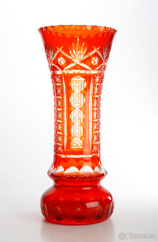 Velká skleněná broušená váza 35cm - 4