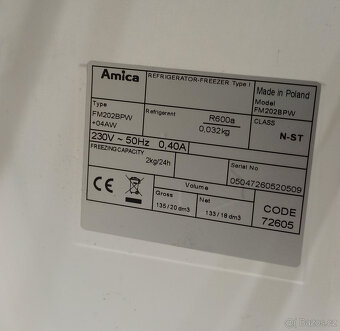 lednice lednička chladnička s mrazákem Amica - 4