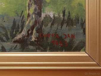Obraz Jan Dufka, Březový háj 1983, olej 65x85 - 4