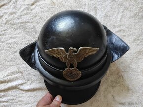 německá moto kožená helma/přilba - 4