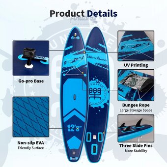 Paddleboard 🌊 Adventure Blue 💙, Big Board 385x85x15, 230kg - 4