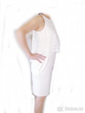 Nové smetanové šaty s krajkou - velká sleva - 4