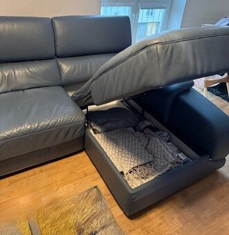 Kožená sedací souprava rohová - 4