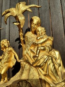 Bronzové Zlacené Krbové Hodiny - Francie 1880 - 4