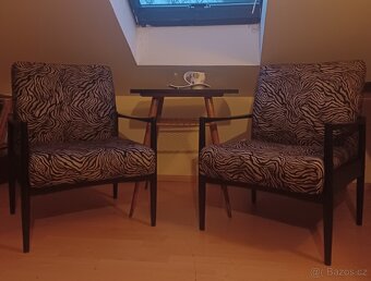 Retro párová křesla po repasi/ cena za obě - 4