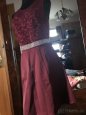 Šaty s růžičkami a korálkovým pasem 36-38 - 4
