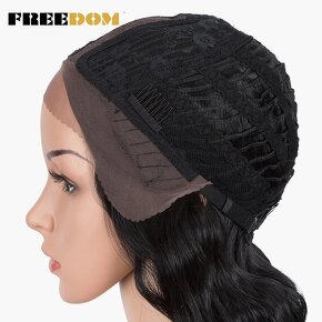 Nová blond Lacefront paruka s retro vlnami a tmavým odrostem - 4