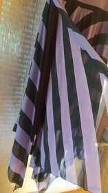 Černo fialové pruhované šaty bez ramínek vel 40 - 4