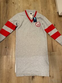 Nové mikinové šaty Gant šedé s červenými detaily - 4