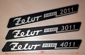sada štítků Zetor 2011,2511,3011,3511,3545,4011,3017 - 4