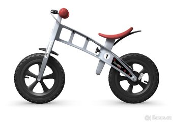 FirstBIKE - odrážedlo CROSS silver, brzda, košík, zvonek
- 4