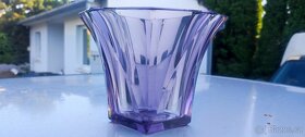 váza Moser - výška 13,5cm, signace Moser, sklo Alexandrit - 4