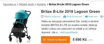 Krásné britax golfky,kočárek velmi lehký, skladny - 4