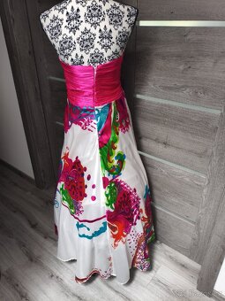 Saténové barevné dlouhé šaty vel. 38 - 4