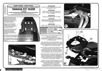 Nosič zadního kufru Givi 359FZ + plotna E251 (Yamaha FZ1) - 4