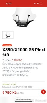 X850/X1000 G3 Plexi štít Na čtyřkolku Gladiátor - 4