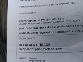 nové pneumatiky 175/70/R 14, - 4