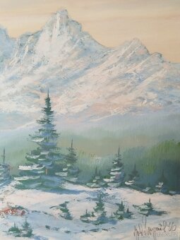 obraz ZIMNÍ VYSOKÉ TATRY, olej, Jan Boža Pospíšil 1946 - 4