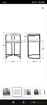 Barové Židle 2ks beránek - 4