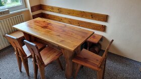 Starý masivní jídelní stůl s lavicí - 4