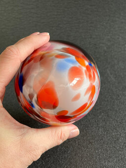 Stolní dekorace Vejce 13 cm, brokové foukané sklo - 4