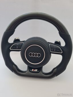 AUDI carbon/perforovaný volant s MULTIFUNKCIOU a F1 pádlami - 4