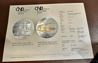 STŘÍBRNÁ MINCE 500 KČ TRAMVAJ ČKD TATRA T3 2024 PROOF - 4