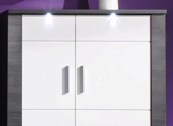 Obývací stěna - šedá / matná bílá - 4