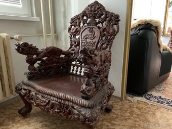 Starožitná lavice + křeslo - 4