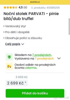 2x noční stolek do ložnice - nový nevybalený - 4