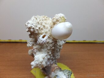 Retro dekorace s pravého mořského korálu a mušlí. - 4