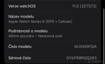 Apple Watch 6 40 mm, GPS + Cellular, zlatá nerez, TOP STAV - 4