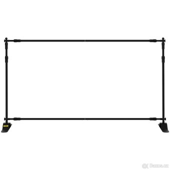 Nastavitelný hliníkový stojan na banner, pozadí 300 × 240 cm - 4