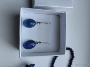 Stříbrné náušnice, pravý lapis lazuli - 4
