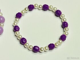 Náramek růžovo nebo fialovo bílý - 4