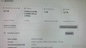 Herní PC RTX 2080Ti 11GB, i5 9600k, 32GB RAM, 1TB+ 480GB SSD - 4
