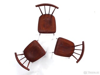 Elegantní designové židle TATRA v TOP kondici, 3 kusy. - 4